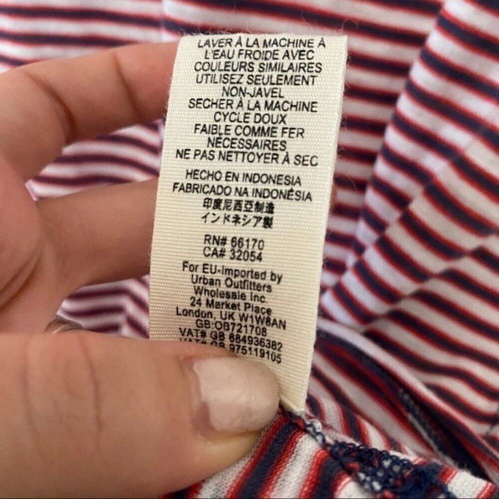 free people red white blue striped shirt sz S - Picture 6 of 8